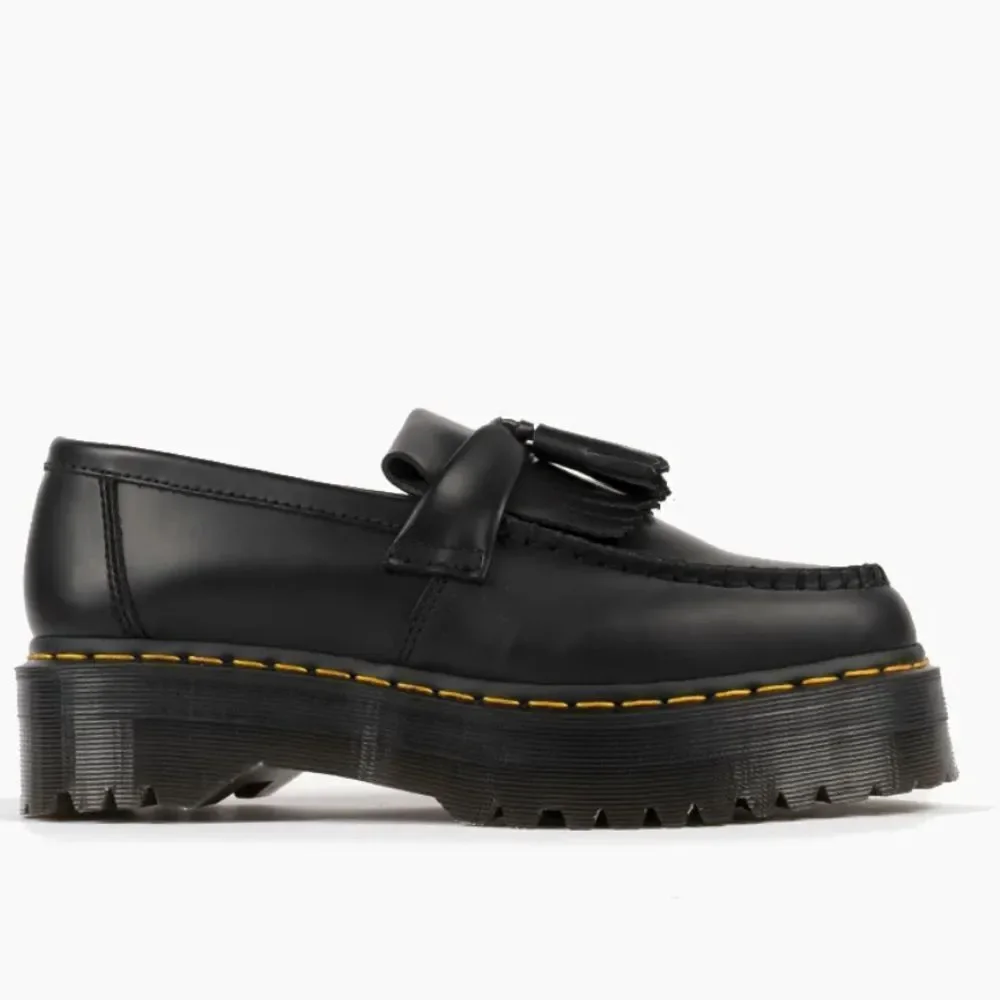 Dr. Martens Adrian Quad Black Smooth Tassel Slip-On Loafers